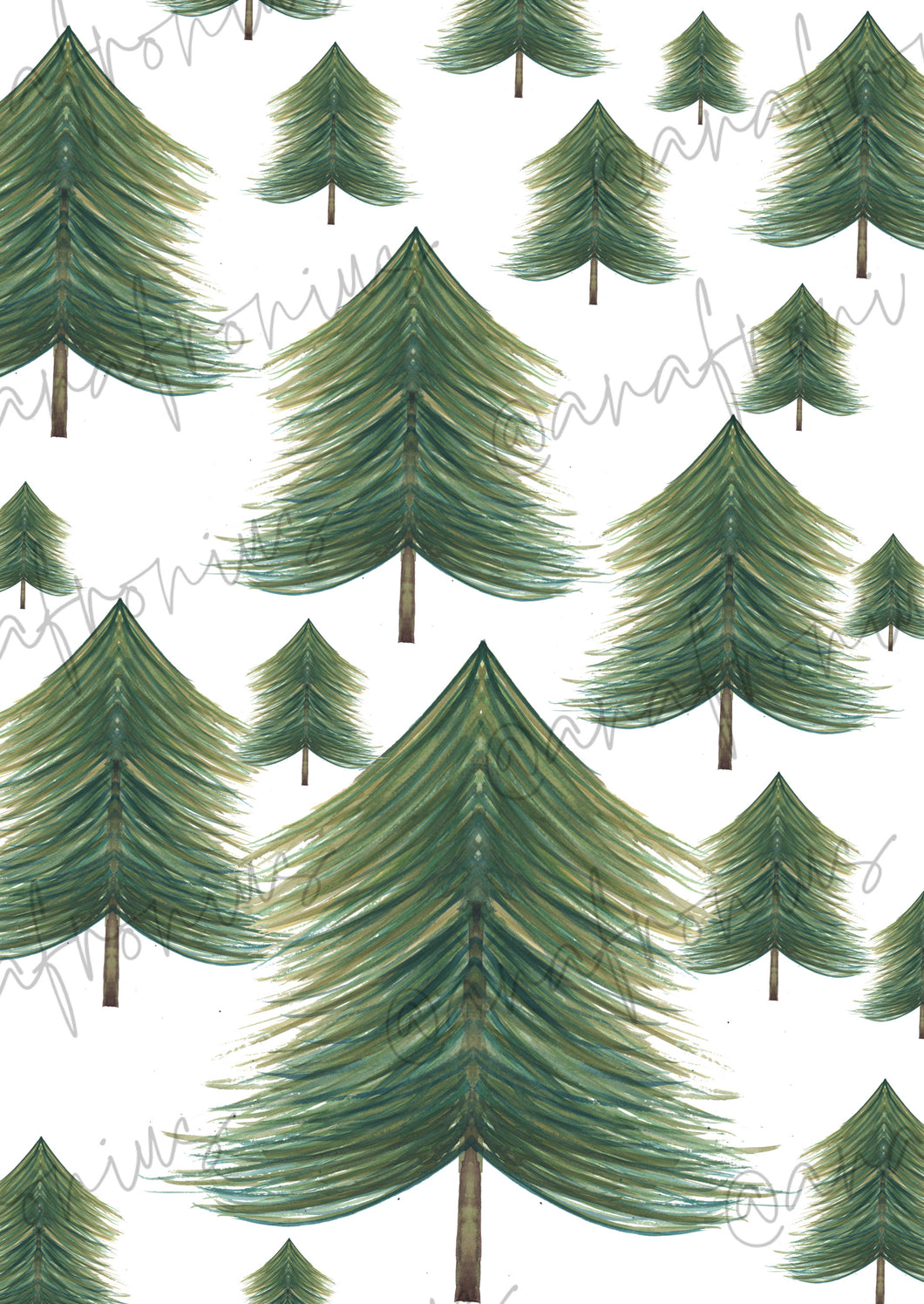Christmas Trees green Printable