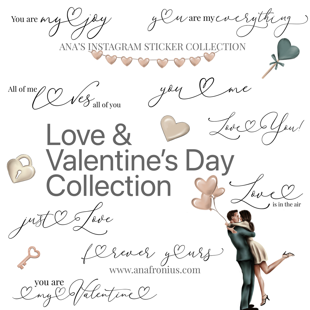 Instagram Story Stickers Love and Valentine’s Day Collection