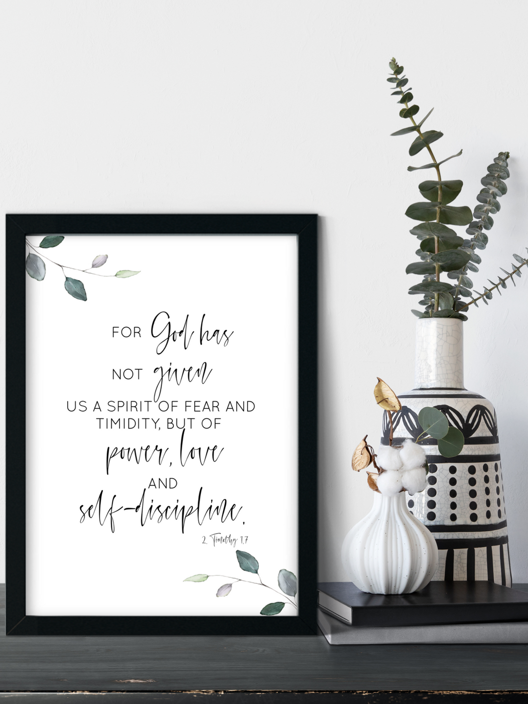 For God has not given us a spirit of fear. Printable