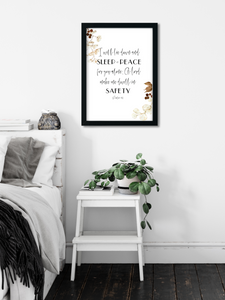 I will lie down and sleep in peace dry flowers Printable