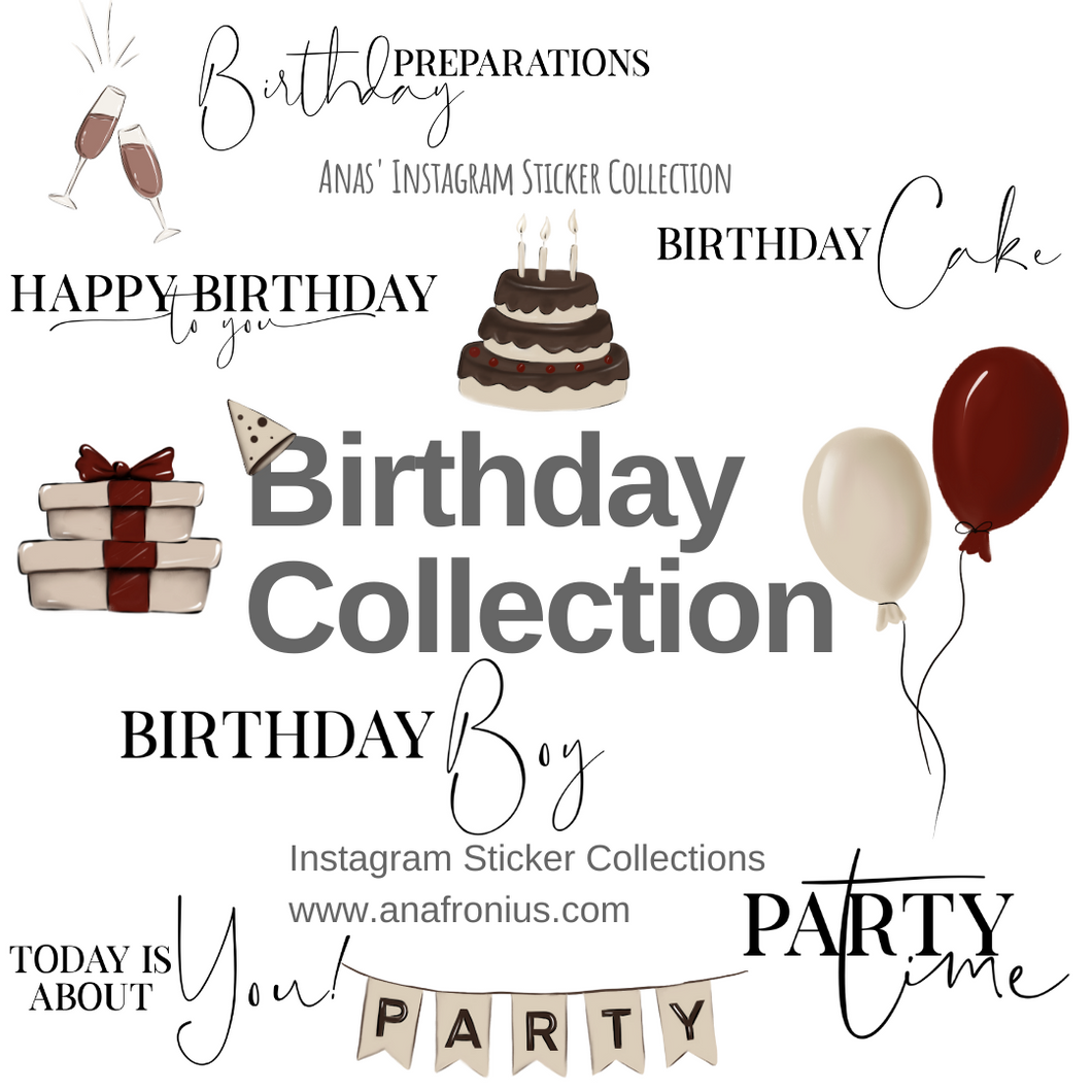 Instagram Story Stickers Birthday Collection